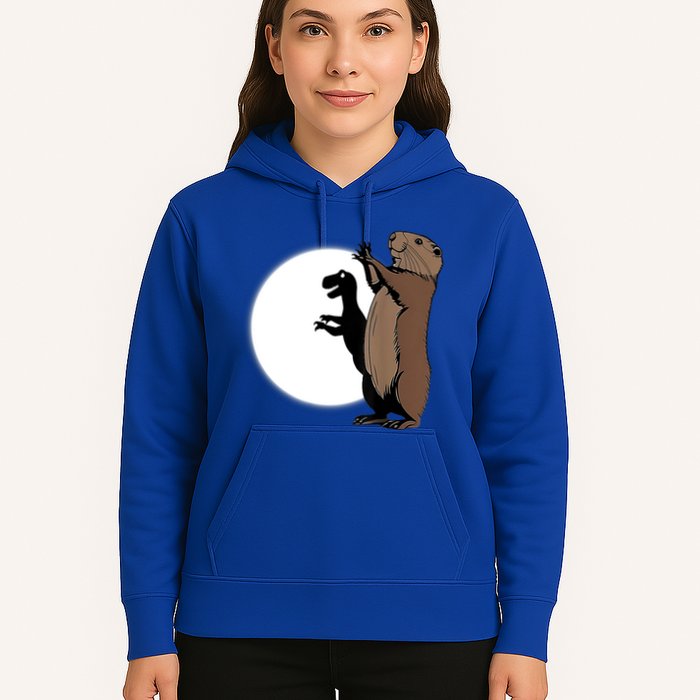 GroundhogS Dinosaur Shadow Puppet Funny Groundhog Day Hoodie