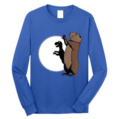 GroundhogS Dinosaur Shadow Puppet Funny Groundhog Day Long Sleeve Shirt