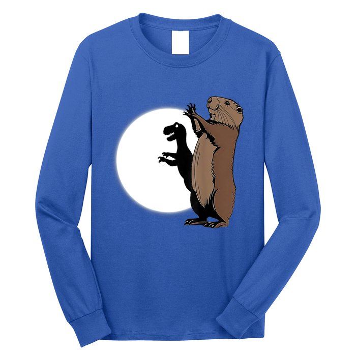 GroundhogS Dinosaur Shadow Puppet Funny Groundhog Day Long Sleeve Shirt