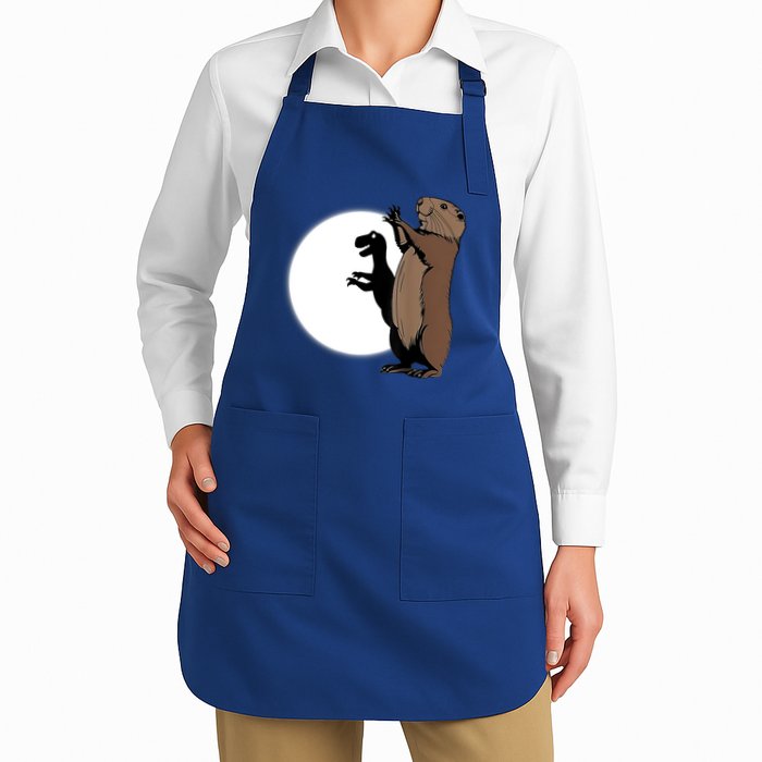 GroundhogS Dinosaur Shadow Puppet Funny Groundhog Day Apron