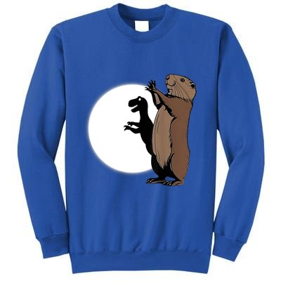 GroundhogS Dinosaur Shadow Puppet Funny Groundhog Day Sweatshirt