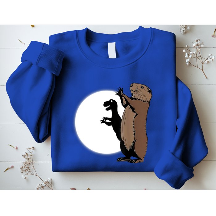 GroundhogS Dinosaur Shadow Puppet Funny Groundhog Day Sweatshirt