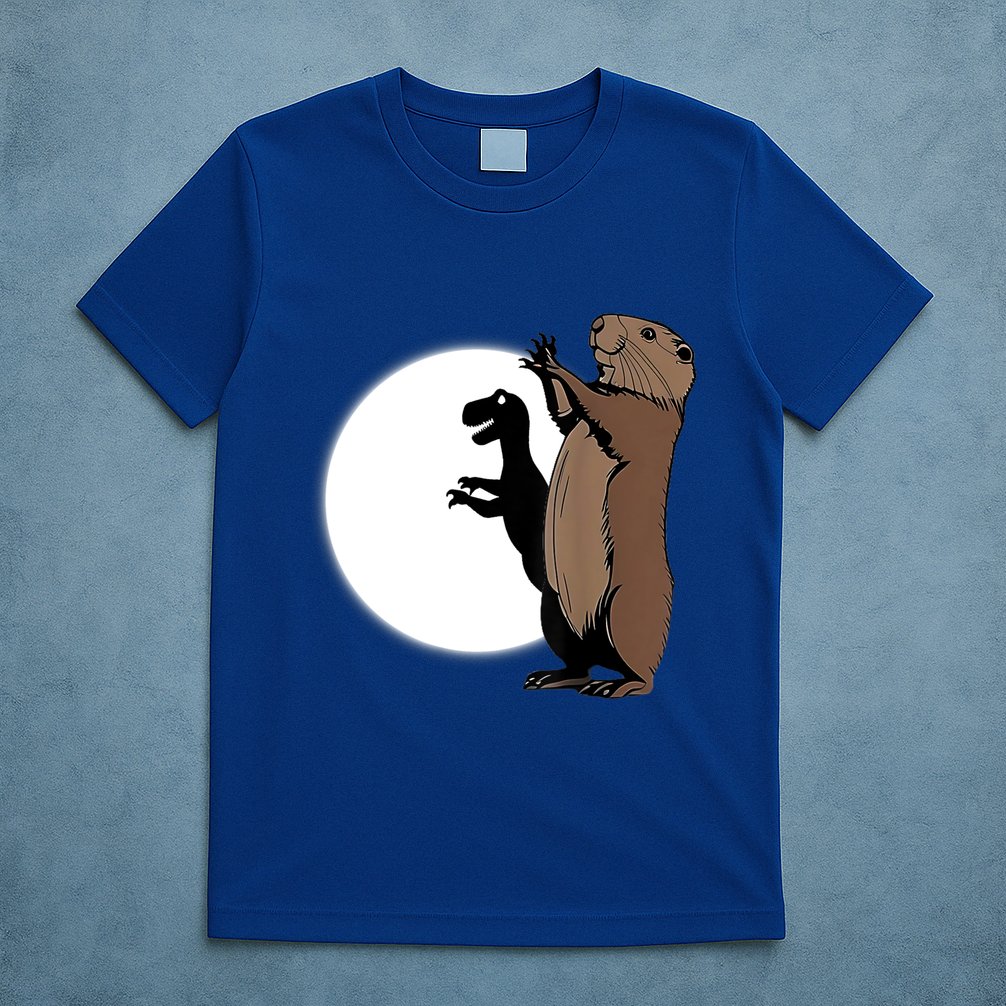 GroundhogS Dinosaur Shadow Puppet Funny Groundhog Day T-Shirt