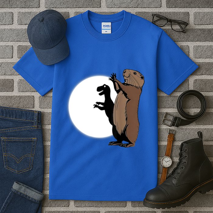 GroundhogS Dinosaur Shadow Puppet Funny Groundhog Day Tall T-Shirt