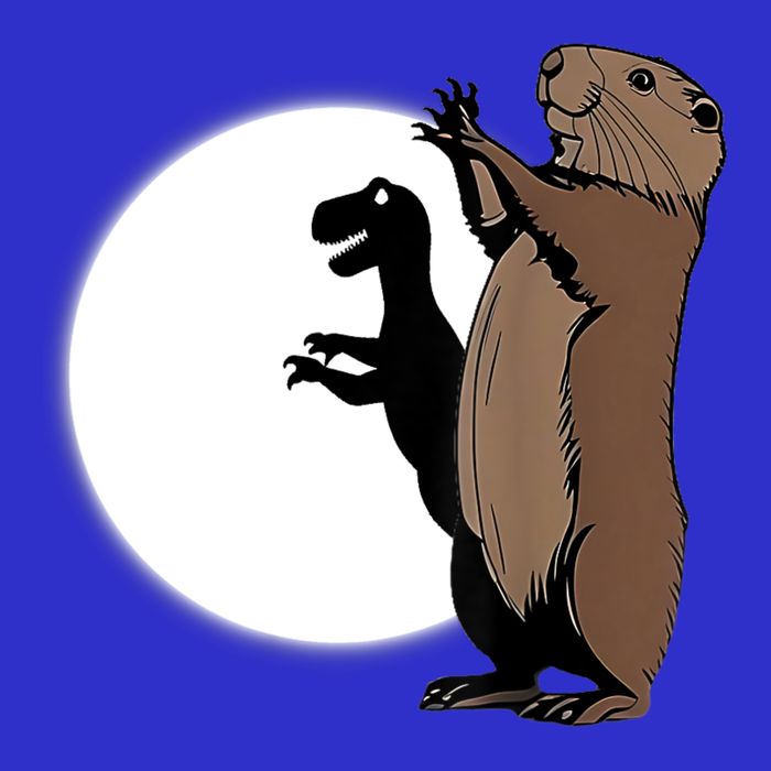 GroundhogS Dinosaur Shadow Puppet Funny Groundhog Day Tall T-Shirt