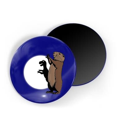 GroundhogS Dinosaur Shadow Puppet Funny Groundhog Day Magnet