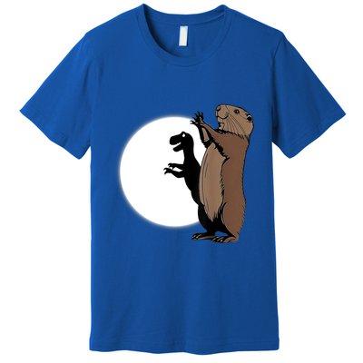 GroundhogS Dinosaur Shadow Puppet Funny Groundhog Day Premium T-Shirt