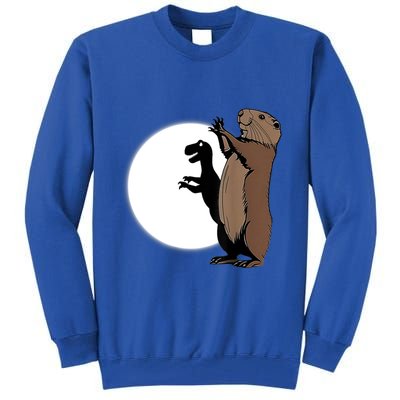 GroundhogS Dinosaur Shadow Puppet Funny Groundhog Day Tall Sweatshirt
