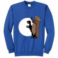 GroundhogS Dinosaur Shadow Puppet Funny Groundhog Day Tall Sweatshirt