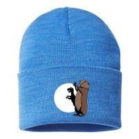 GroundhogS Dinosaur Shadow Puppet Funny Groundhog Day Sustainable Knit Beanie
