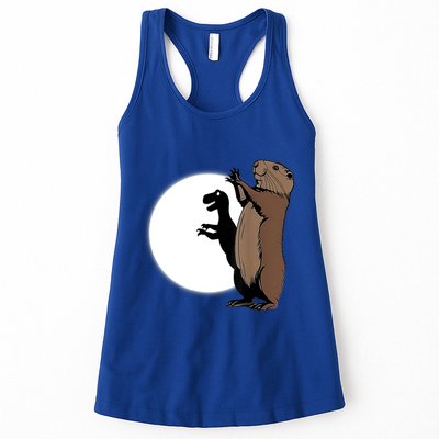 GroundhogS Dinosaur Shadow Puppet Funny Groundhog Day Womens Tank Top