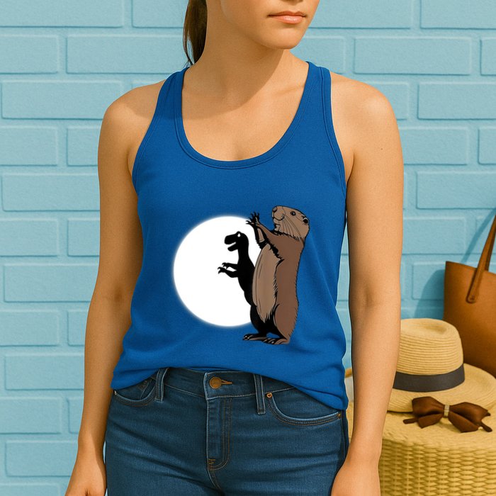 GroundhogS Dinosaur Shadow Puppet Funny Groundhog Day Womens Tank Top