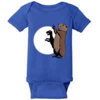 GroundhogS Dinosaur Shadow Puppet Funny Groundhog Day Baby Bodysuit