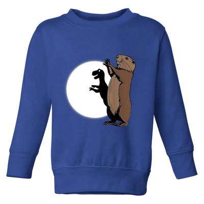 GroundhogS Dinosaur Shadow Puppet Funny Groundhog Day Toddler Sweatshirt
