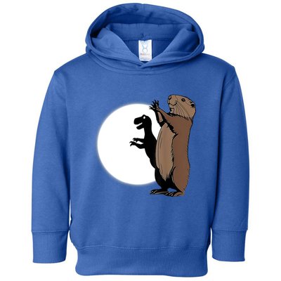 GroundhogS Dinosaur Shadow Puppet Funny Groundhog Day Toddler Hoodie
