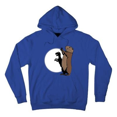 GroundhogS Dinosaur Shadow Puppet Funny Groundhog Day Tall Hoodie