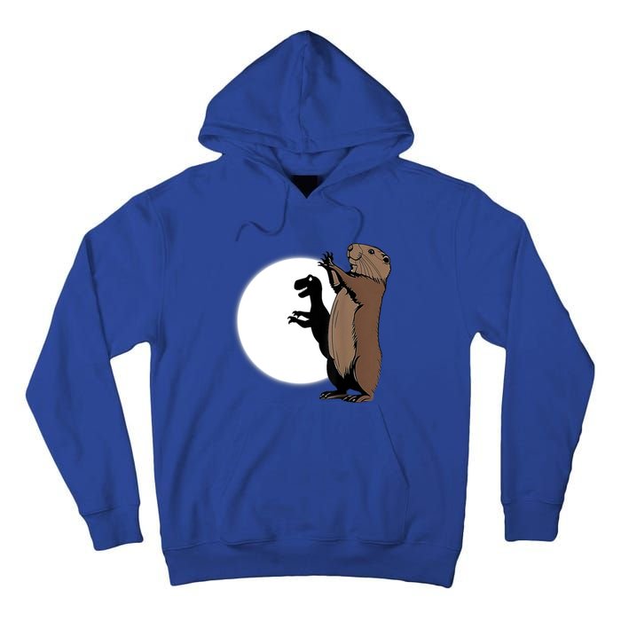 GroundhogS Dinosaur Shadow Puppet Funny Groundhog Day Tall Hoodie