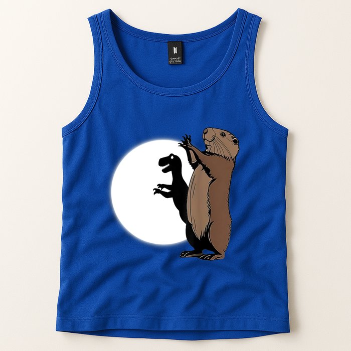 GroundhogS Dinosaur Shadow Puppet Funny Groundhog Day Tank Top