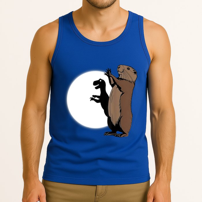 GroundhogS Dinosaur Shadow Puppet Funny Groundhog Day Tank Top