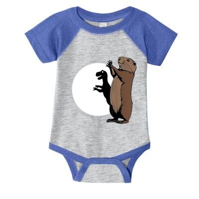 GroundhogS Dinosaur Shadow Puppet Funny Groundhog Day Infant Baby Jersey Bodysuit
