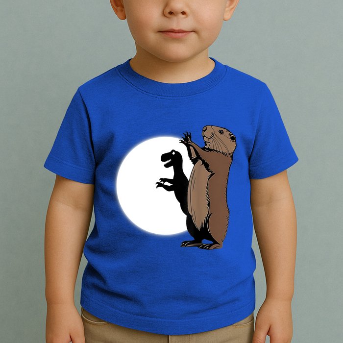 GroundhogS Dinosaur Shadow Puppet Funny Groundhog Day Toddler T-Shirt