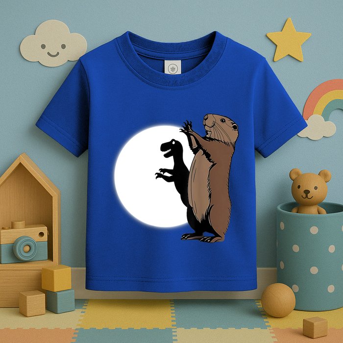 GroundhogS Dinosaur Shadow Puppet Funny Groundhog Day Toddler T-Shirt