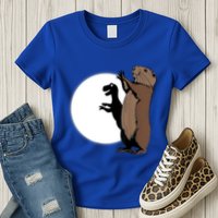 GroundhogS Dinosaur Shadow Puppet Funny Groundhog Day Womens T-Shirt