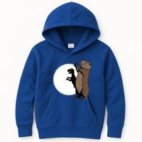 GroundhogS Dinosaur Shadow Puppet Funny Groundhog Day Kids Hoodie
