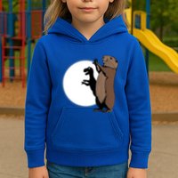 GroundhogS Dinosaur Shadow Puppet Funny Groundhog Day Kids Hoodie