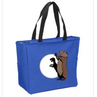 GroundhogS Dinosaur Shadow Puppet Funny Groundhog Day Zip Tote Bag