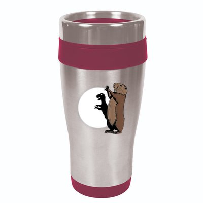 GroundhogS Dinosaur Shadow Puppet Funny Groundhog Day 16oz Travel Tumbler