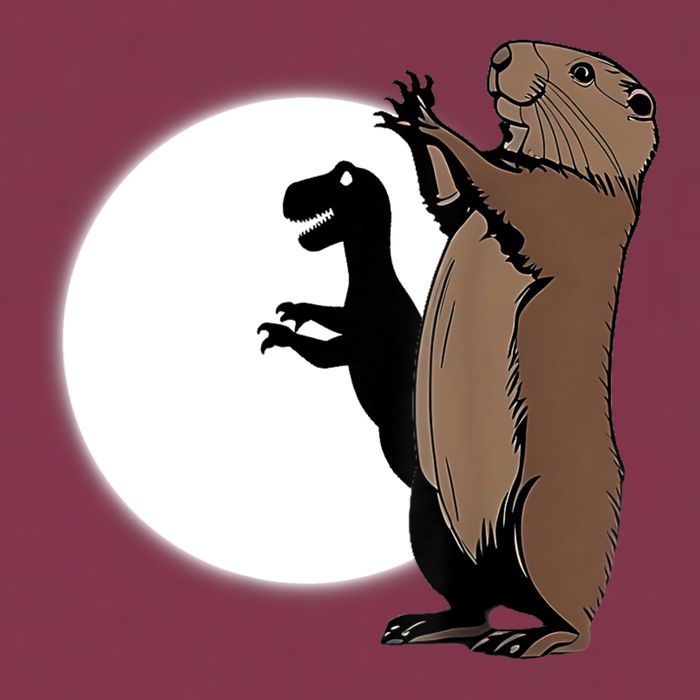 GroundhogS Dinosaur Shadow Puppet Funny Groundhog Day 16oz Travel Tumbler