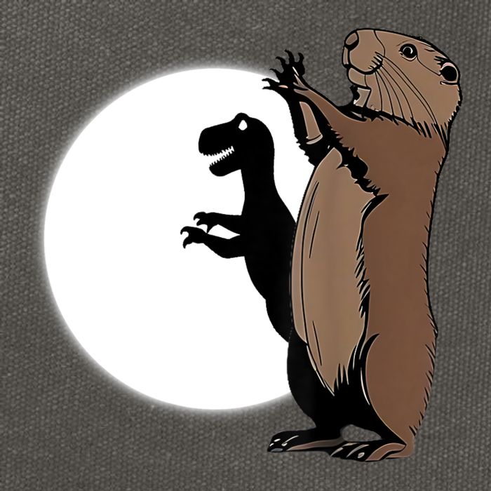 GroundhogS Dinosaur Shadow Puppet Funny Groundhog Day Cotton Canvas Backpack