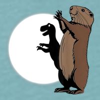 GroundhogS Dinosaur Shadow Puppet Funny Groundhog Day Sueded Cloud Jersey T-Shirt