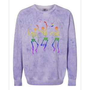 Goth Dancing Skeleton Gay Lesbian LGBT Pride For Halloween Colorblast Crewneck Sweatshirt