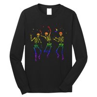 Goth Dancing Skeleton Gay Lesbian LGBT Pride For Halloween Long Sleeve Shirt