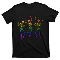 Goth Dancing Skeleton Gay Lesbian LGBT Pride For Halloween T-Shirt