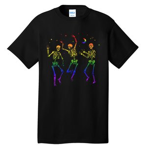 Goth Dancing Skeleton Gay Lesbian LGBT Pride For Halloween Tall T-Shirt