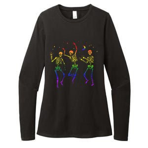 Goth Dancing Skeleton Gay Lesbian LGBT Pride For Halloween Womens CVC Long Sleeve Shirt