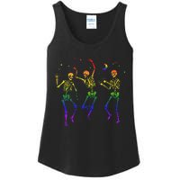 Goth Dancing Skeleton Gay Lesbian LGBT Pride For Halloween Ladies Essential Tank