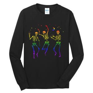 Goth Dancing Skeleton Gay Lesbian LGBT Pride For Halloween Tall Long Sleeve T-Shirt