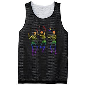 Goth Dancing Skeleton Gay Lesbian LGBT Pride For Halloween Mesh Reversible Basketball Jersey Tank