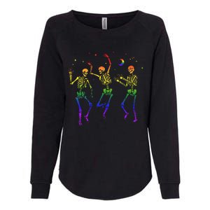 Goth Dancing Skeleton Gay Lesbian LGBT Pride For Halloween Womens California Wash Sweatshirt