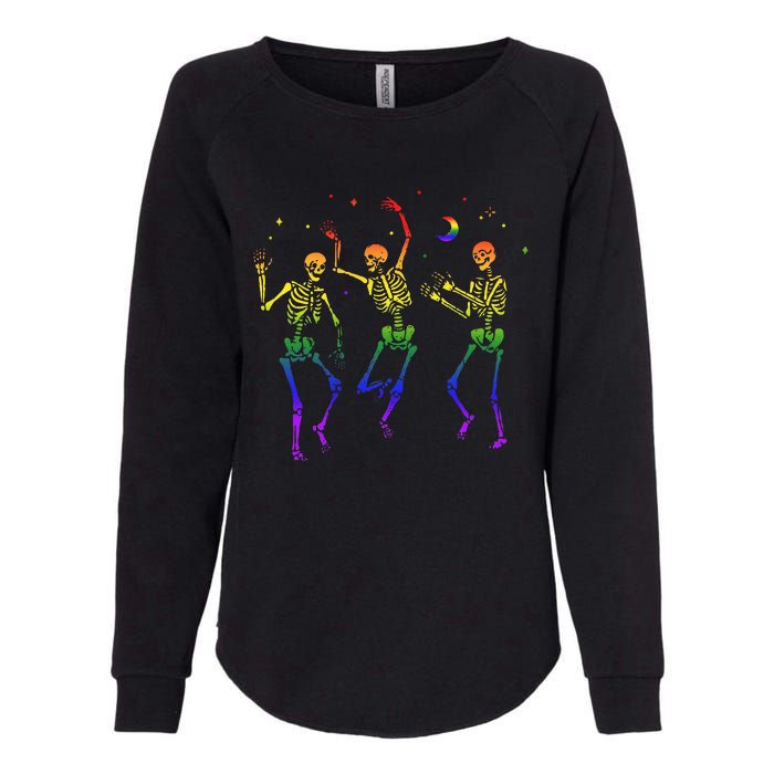 Goth Dancing Skeleton Gay Lesbian LGBT Pride For Halloween Womens California Wash Sweatshirt