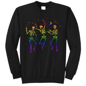 Goth Dancing Skeleton Gay Lesbian LGBT Pride For Halloween Tall Sweatshirt