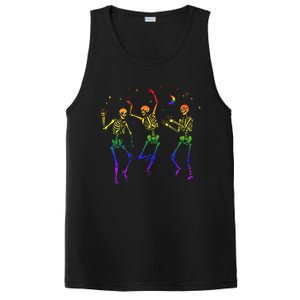 Goth Dancing Skeleton Gay Lesbian LGBT Pride For Halloween PosiCharge Competitor Tank