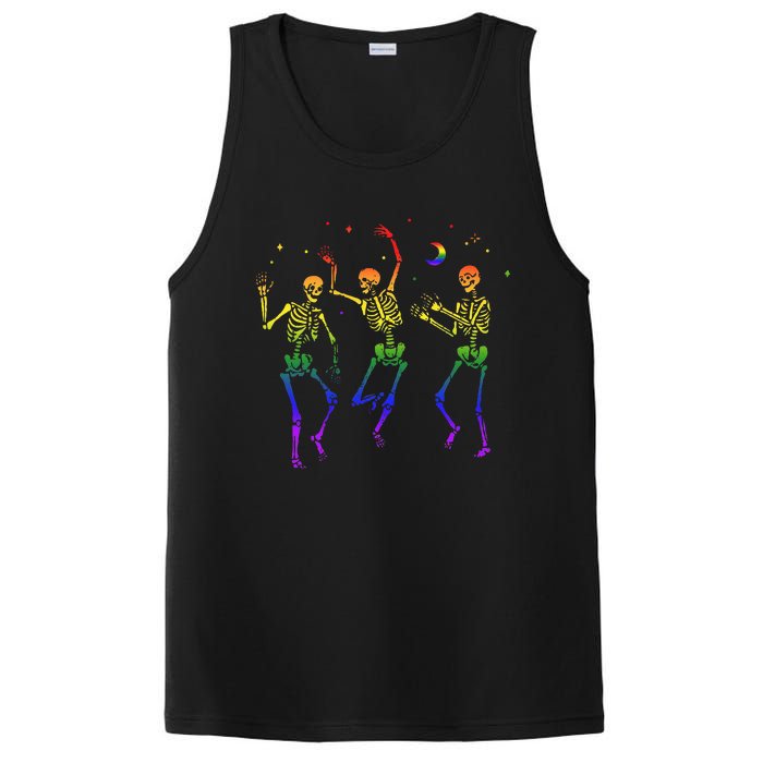 Goth Dancing Skeleton Gay Lesbian LGBT Pride For Halloween PosiCharge Competitor Tank