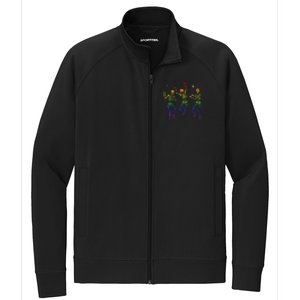 Goth Dancing Skeleton Gay Lesbian LGBT Pride For Halloween Stretch Full-Zip Cadet Jacket