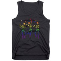 Goth Dancing Skeleton Gay Lesbian LGBT Pride For Halloween Tank Top