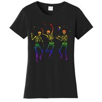 Goth Dancing Skeleton Gay Lesbian LGBT Pride For Halloween Women's T-Shirt